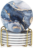 Geode Coaster Set, Blue and Gold