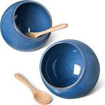 Blue Ceramic Salt Pig Set