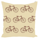 Vintage Bicycle Throw Pillow
