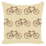 Vintage Bicycle Throw Pillow