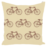 Vintage Bicycle Throw Pillow