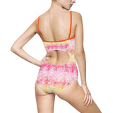 Women's Shibori Tie Dye One-piece Swimsuit