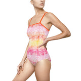 Women's Shibori Tie Dye One-piece Swimsuit