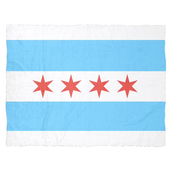 Chicago Flag Fleece Blanket