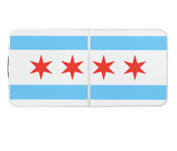 Chicago Flag Portable Beer Pong Table