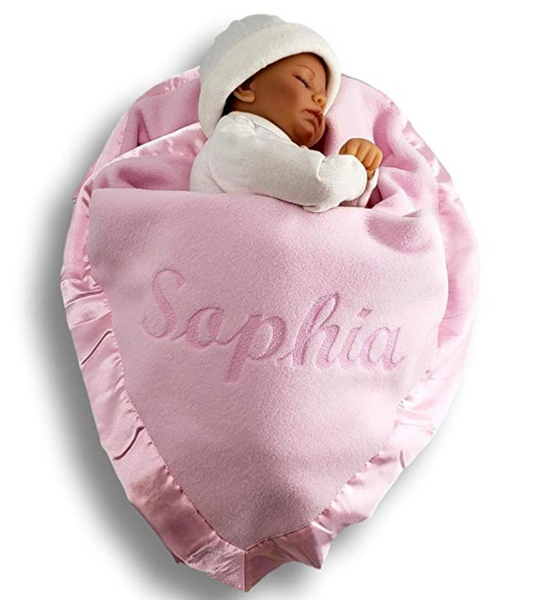 Personalized Baby Blanket in Pink