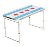 Chicago Flag Portable Beer Pong Table