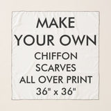 Custom All Over Print 36 x 36 Square Chiffon Scarf