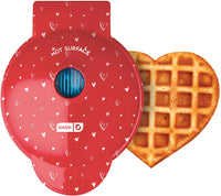 Single Serve Waffle Iron with Custom Shapes Heart, Pumpkin, Skull