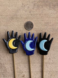 Crescent Moon Hand Plant Stakes