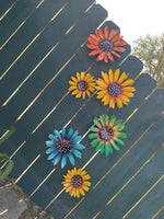 Metal Sunflowers Fence Decor