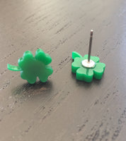 Zig Zag Pow! Four Leaf Clover Stud Earrings