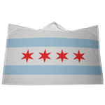 Chicago Flag Hoodie Blanket with Hand Pockets