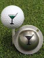 martini golf ball mark