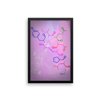 Oxytocin Molecule Framed Poster