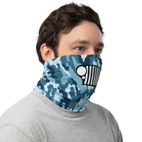 Blue Camo Offroading Neck Gaiter with Grill