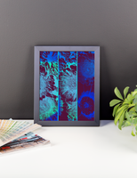 Blue Flower Triptych, Framed Poster