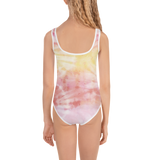 Pink Tie Dye Girls Swimsuit