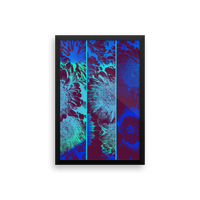 Blue Flower Triptych, Framed Poster