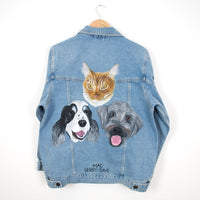 Custom Painted Pet Portrait Denim Jackets