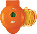 Single Serve Waffle Iron with Custom Shapes Heart, Pumpkin, Skull