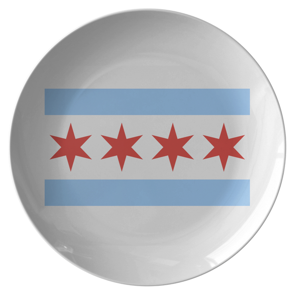 Chicago Flag Dinner Plate