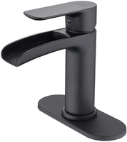 Matte Black Waterfall Sink Faucet
